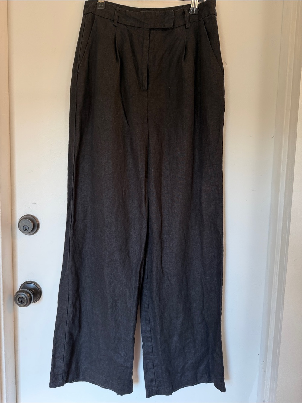 Na-Kd Wide Leg Linen Pants Trousers Black size EU36 NWOT